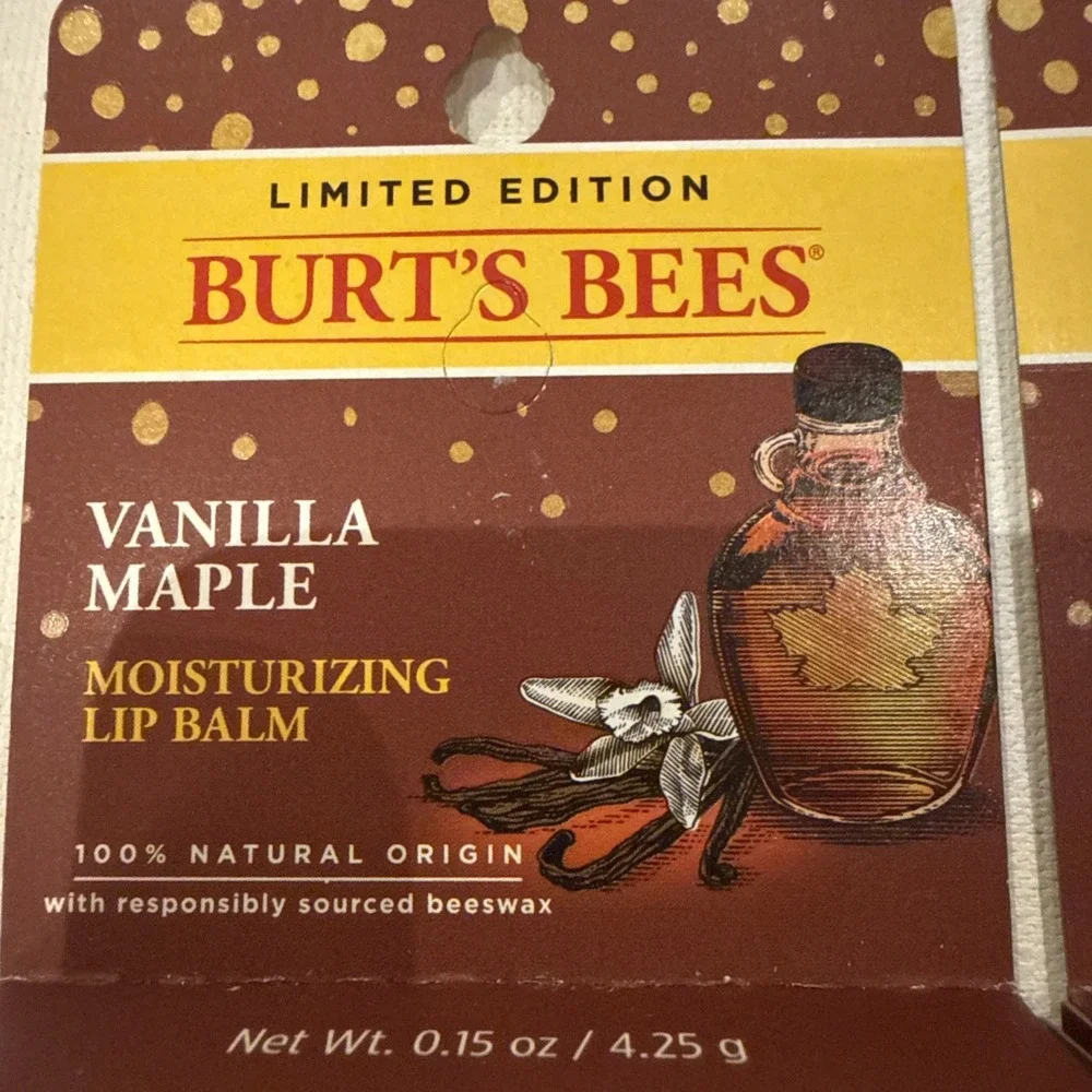 Burt's Bees Vanilla Maple Lip Balm 4 Packs Discontinued Limited Edition